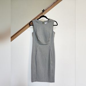 Calvin Klein Sleeveless Black White Checkered Stretch Dress